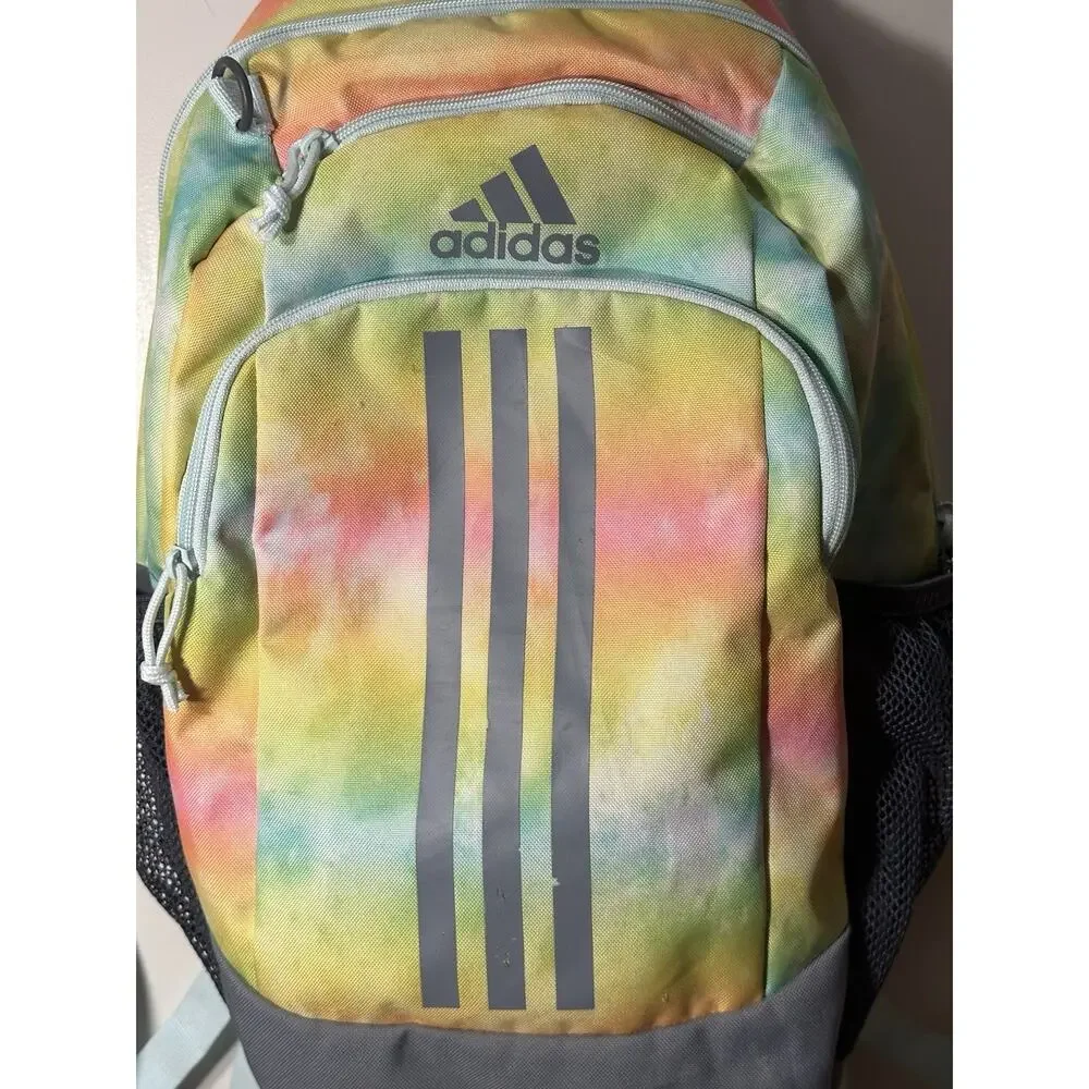 Adidas Young BTS Creator 2 Backpack School Stone Wash Rainbow Tie Dye - Picture 2 of 15